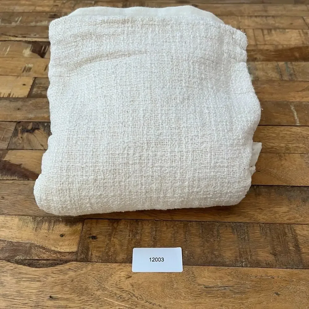 Crate & Barrel Lindstrom Ivory Textured Linen Cotton Pillow Sham King 20” X 36”